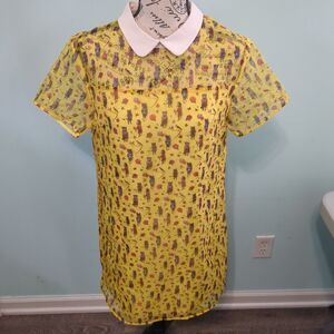 Vintage style cat print dress small Jessy Line